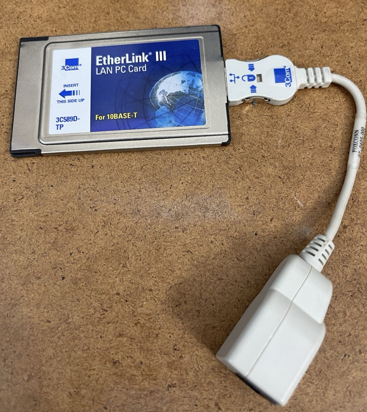 3Com EtherLink LAN PC Card Dongle Cable PCMCIA