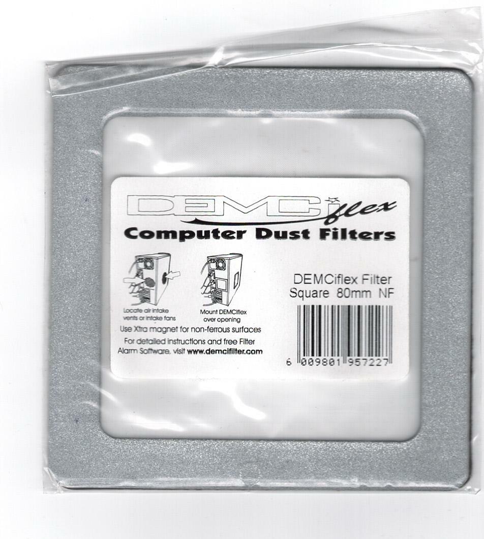 DEMCiflex 80/92mm Magnetic Fan Dust Filter - Metallic Silver with White Mesh
