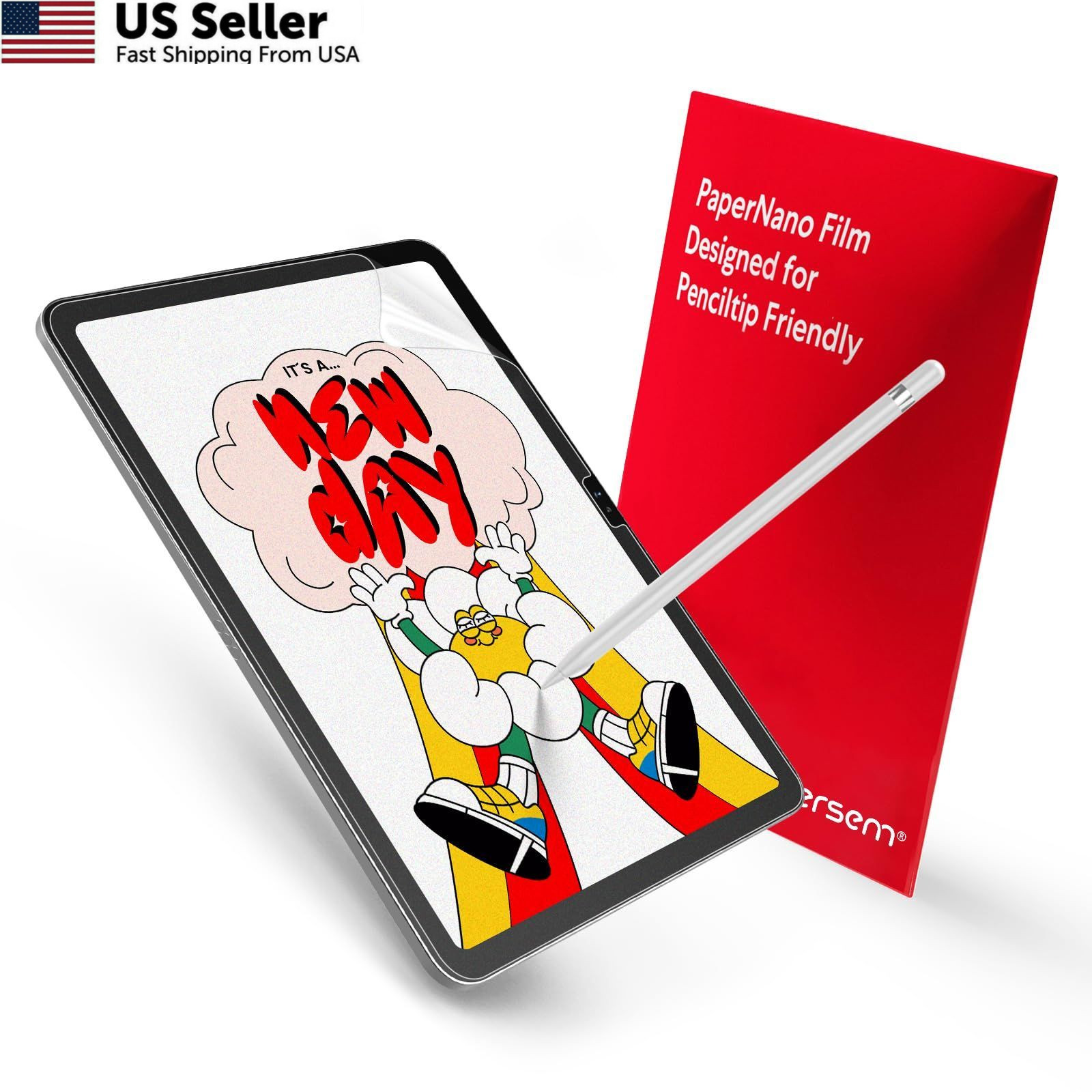 bersem 2 Pack Paperfeel Screen Protector for iPad A16 11 / 10.9, Transparent