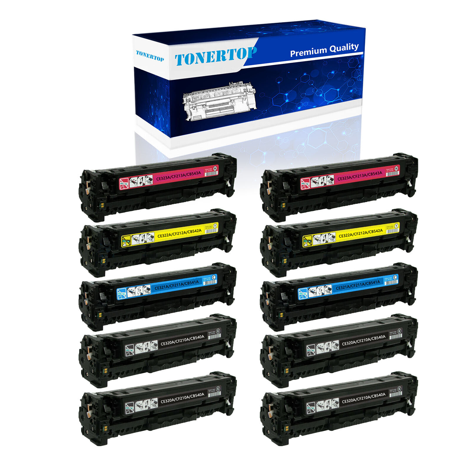 10PK CE320A-323A 128A Toner Set Fit For HP Color LaserJet Pro CM1415FNW CP1525NW