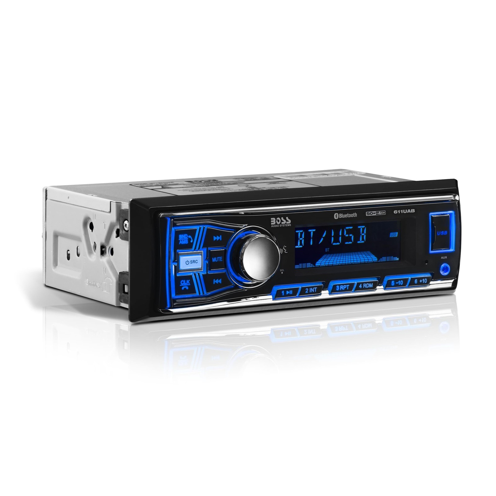 BOSS Audio Systems 611UAB Car Stereo - Single Din, Bluetooth, No CD DVD Playe...