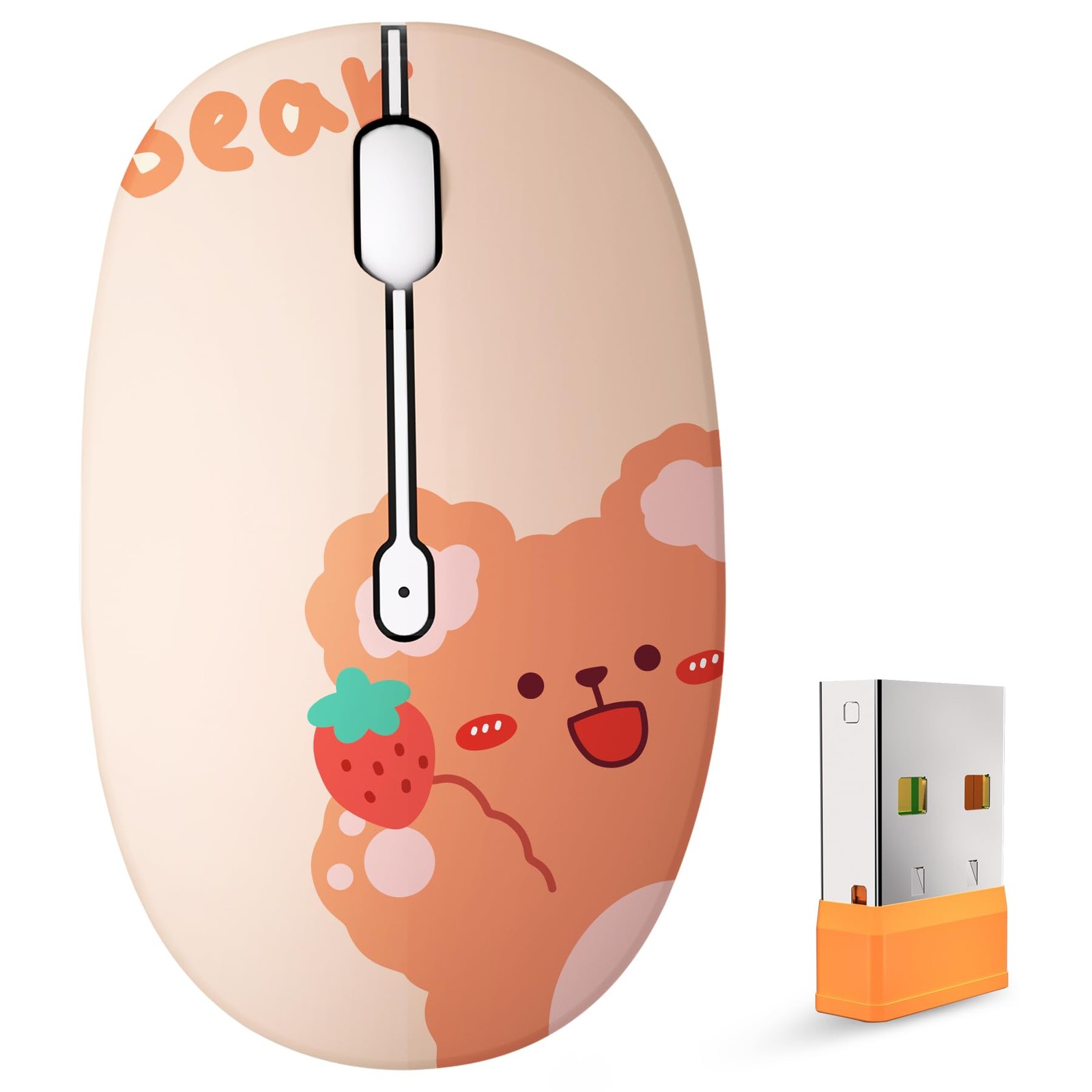 Cute Wireless , Bluetooth & 2.4GHz Dual Mode, Silent Click, AA Battery Powere...