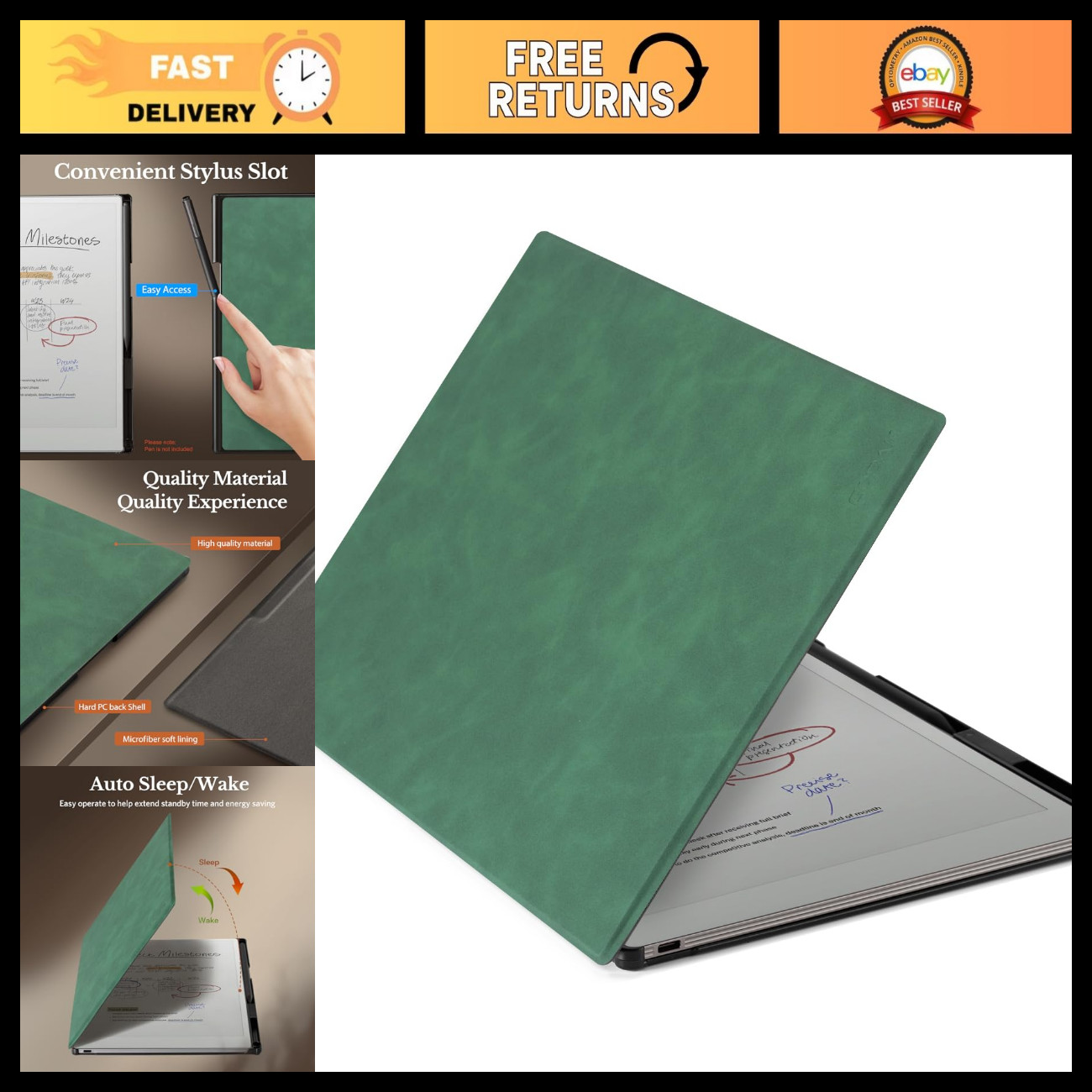 Premium Case for Remarkable Paper Pro 11.8" Tablet - 2024 Release, Durable & Sty