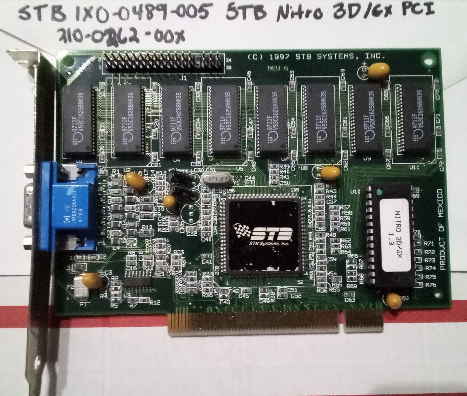 1X0-0489-805 STB SYSTEMS INC NITRO 3D/GX PCI 4 MB VGA GRAPHIC CARD 