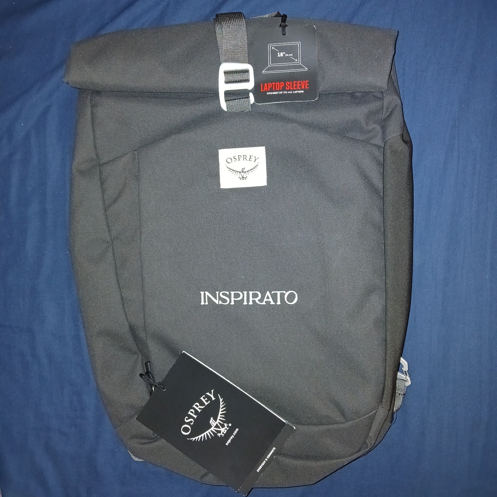 Laptop Backpack Osprey Roll Top Black 16” Adjustable New With Tags
