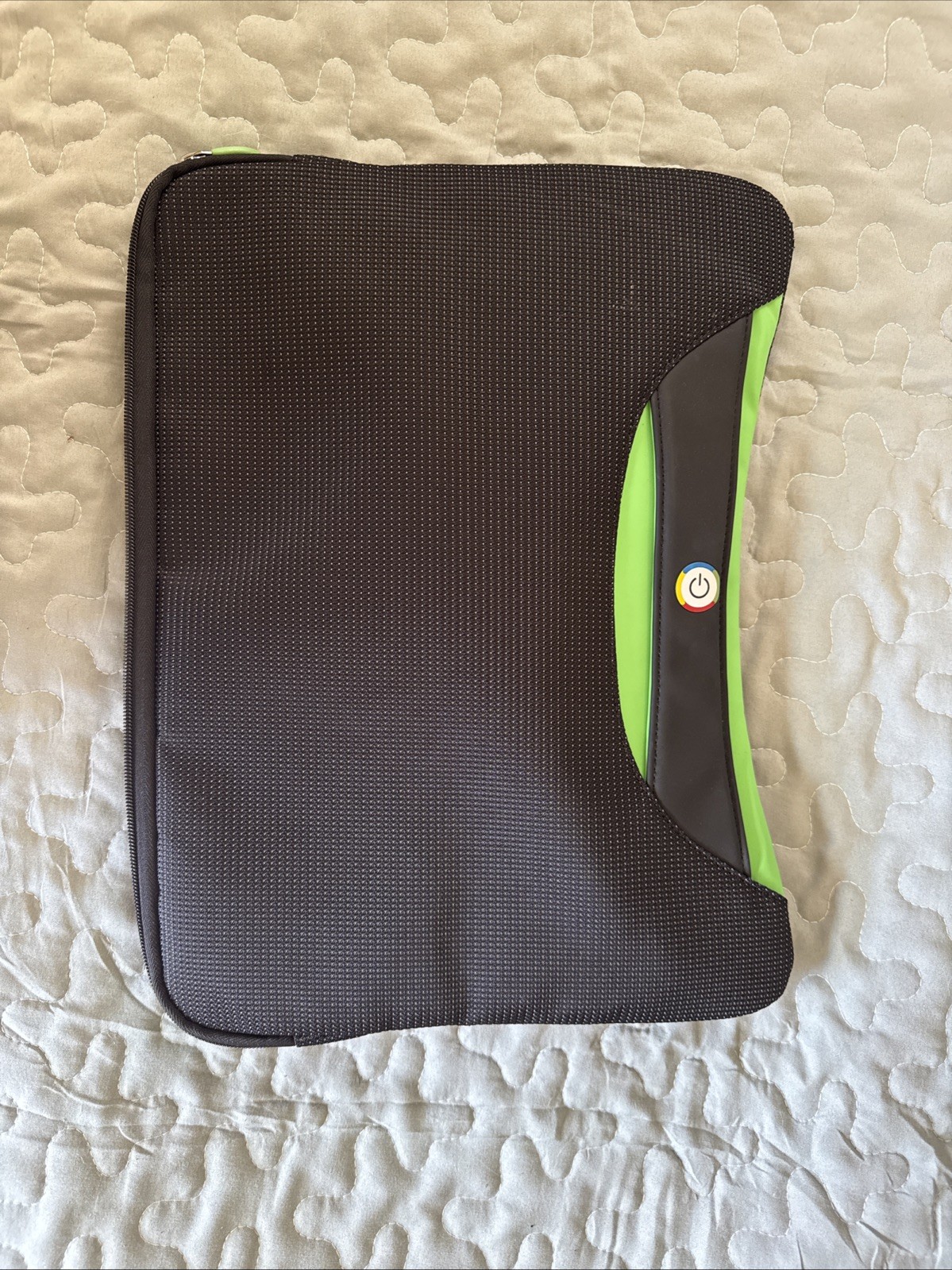 Google Logo Padded Laptop Tablet Sleeve Zipper Case Black Green For 15”