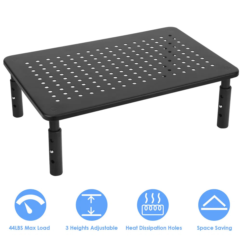 Monitor Stand Riser 3 Height Adjustable Desk Organizer with Ventilation