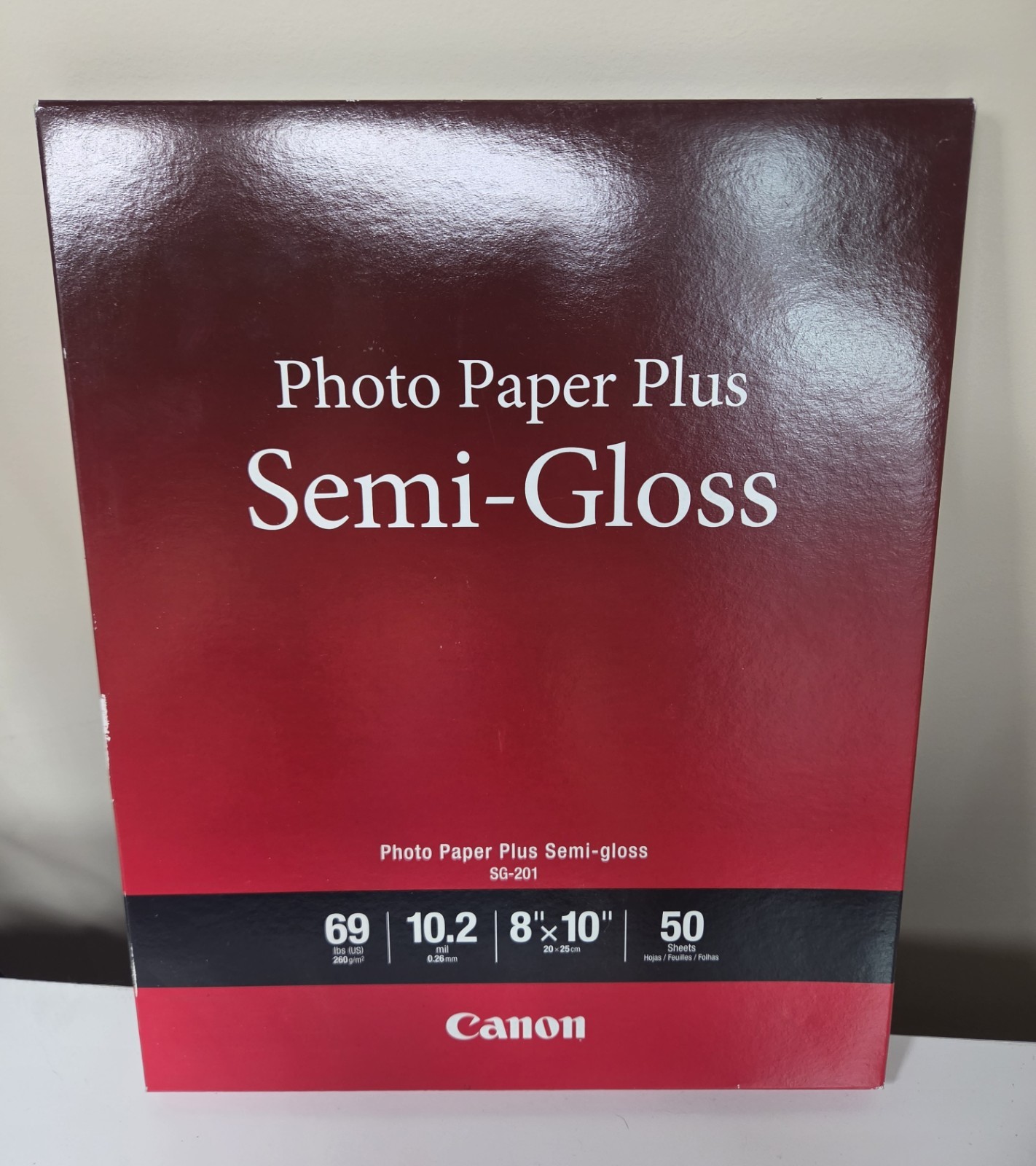 NIB-Canon Photo Paper Plus Semi-gloss SG-201 8"×10" 50 Sheets 10.2 Mil 69lbs