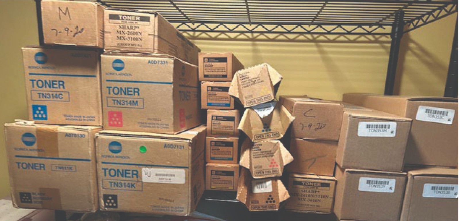 Toner cartridges for Konica Minolta, Sharp, Ricoh