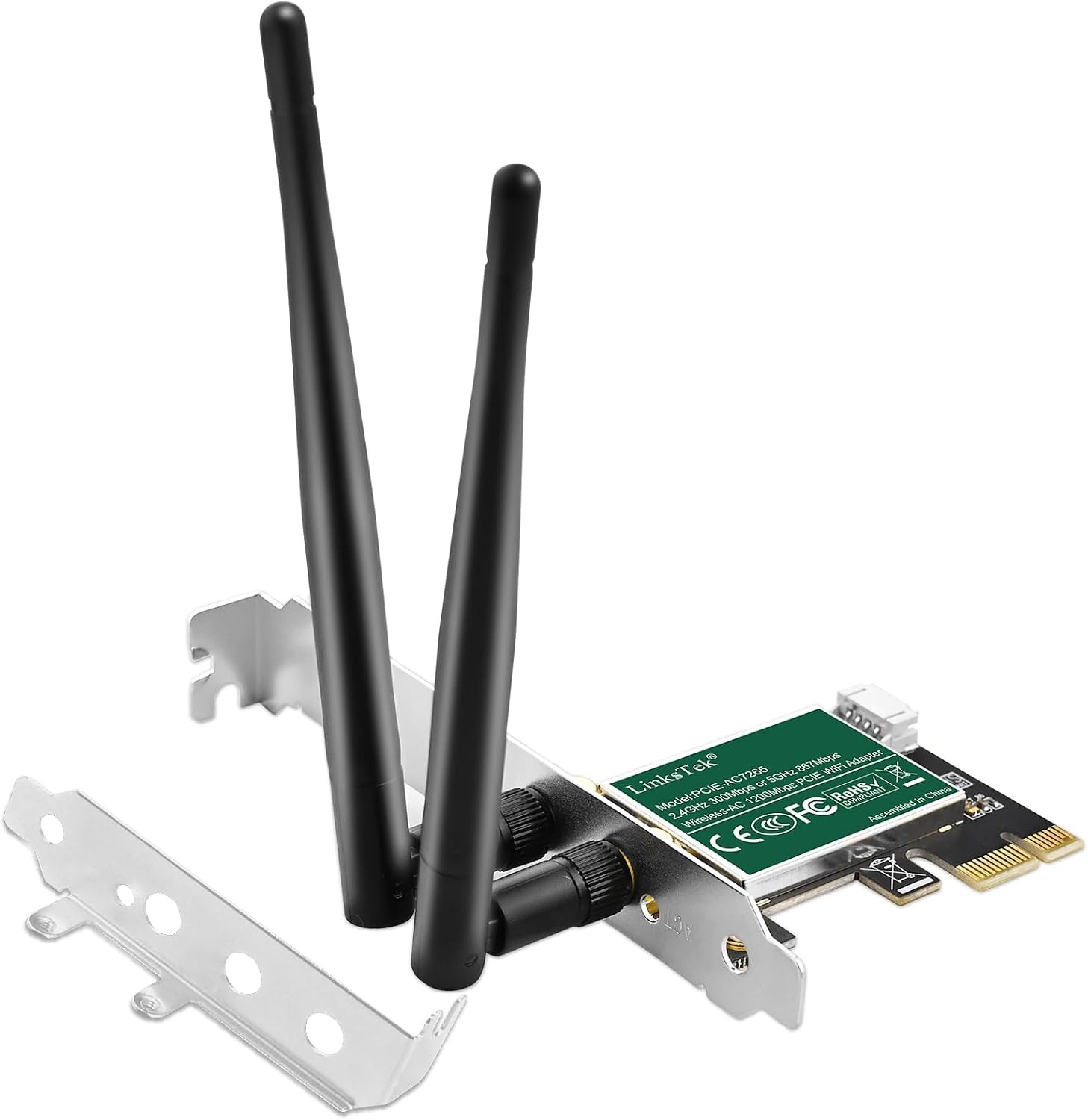 PCIE-AC7265 Wireless-AC 1200Mbps (2.4GHz 300Mbps and 5GHz 867Mbps) PCIE WiFi Ada