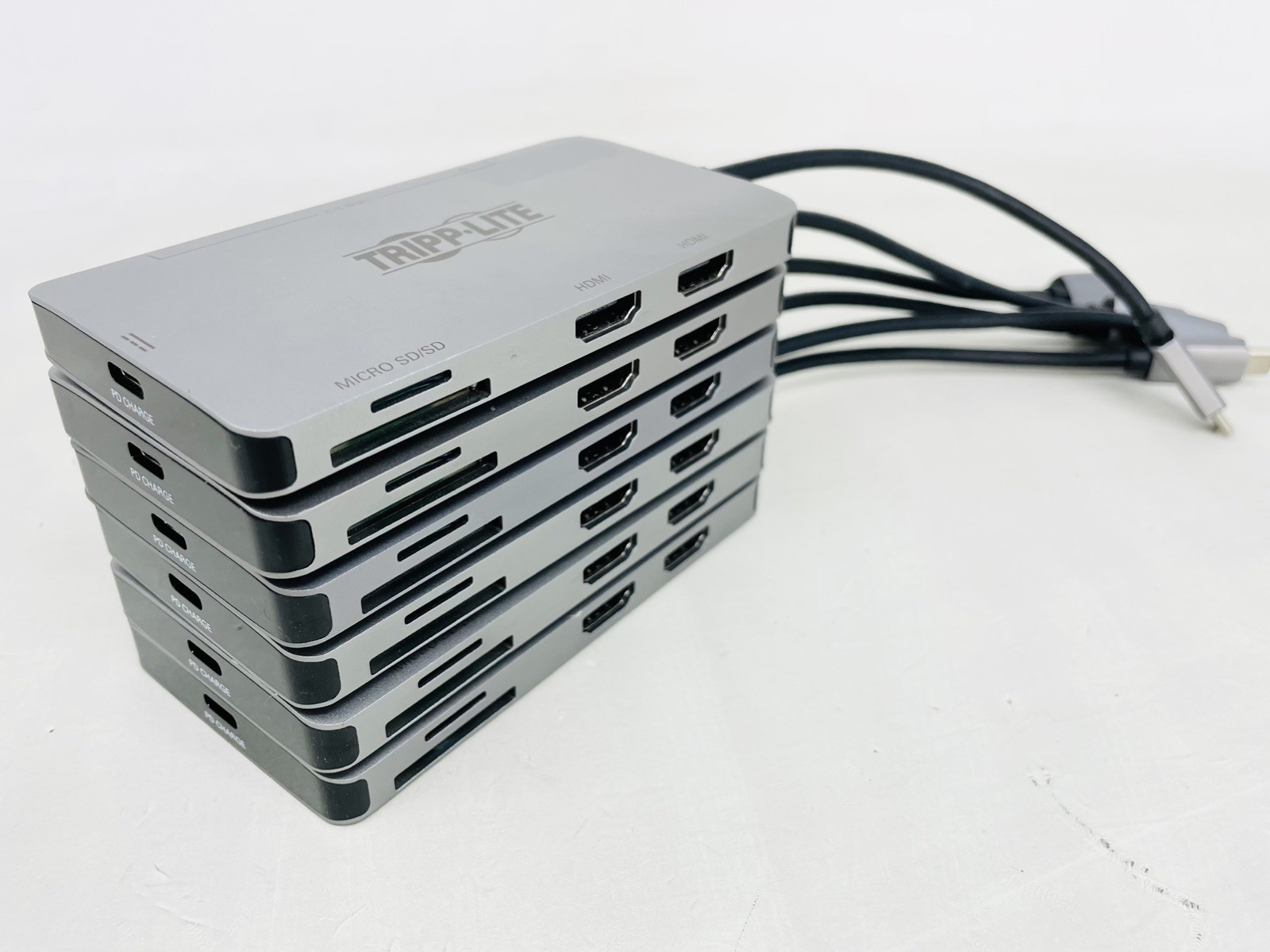 LOT OF 6: TRIPP. LITE SERIES-  MODEL: U442-DOCK8-GG DOCKING STATION. USED