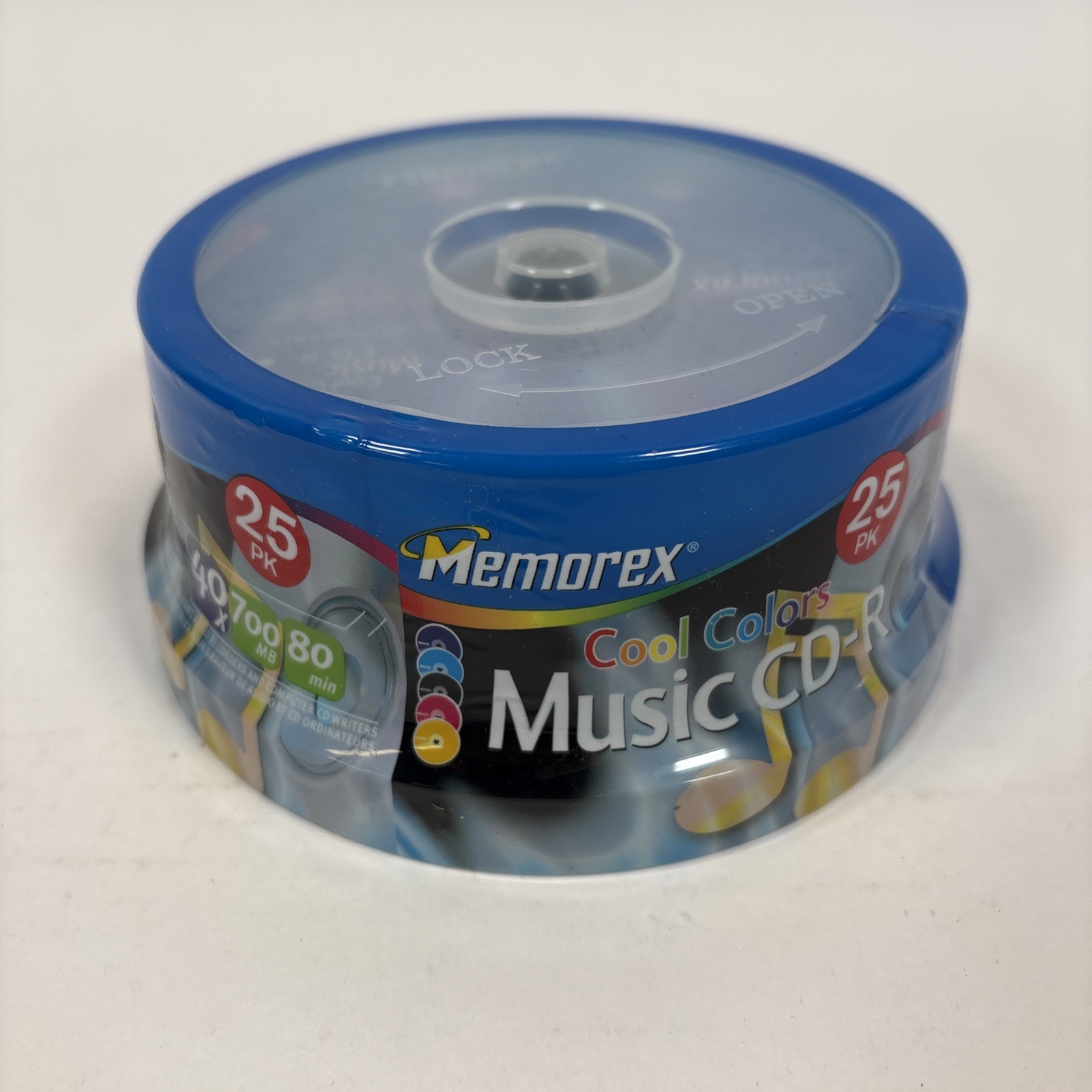 Vtg  Memorex Cool Colors Sealed CD-R 25PK Music 25 pack - 40x 700MB 80 Min.