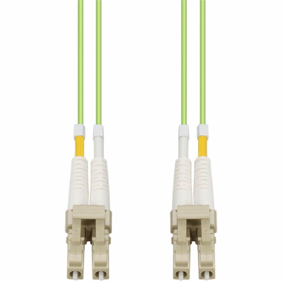 AddOn 10m LC to LC Lime Green OM5 Duplex OFNR (Riser-Rated) Fiber Patch Cable,