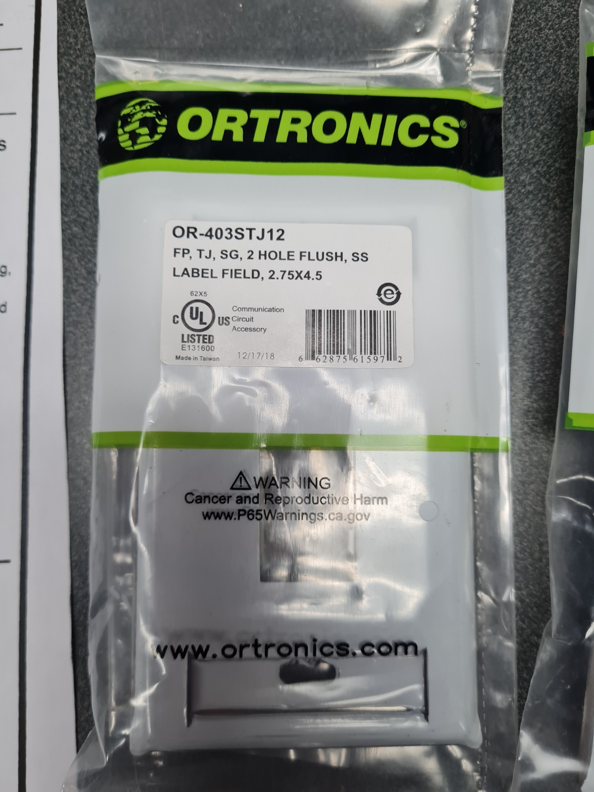 Ortronics 403STJ12 (2), OR-40300548-88 (1) OR-403000549-78 (1) - Lot of 4