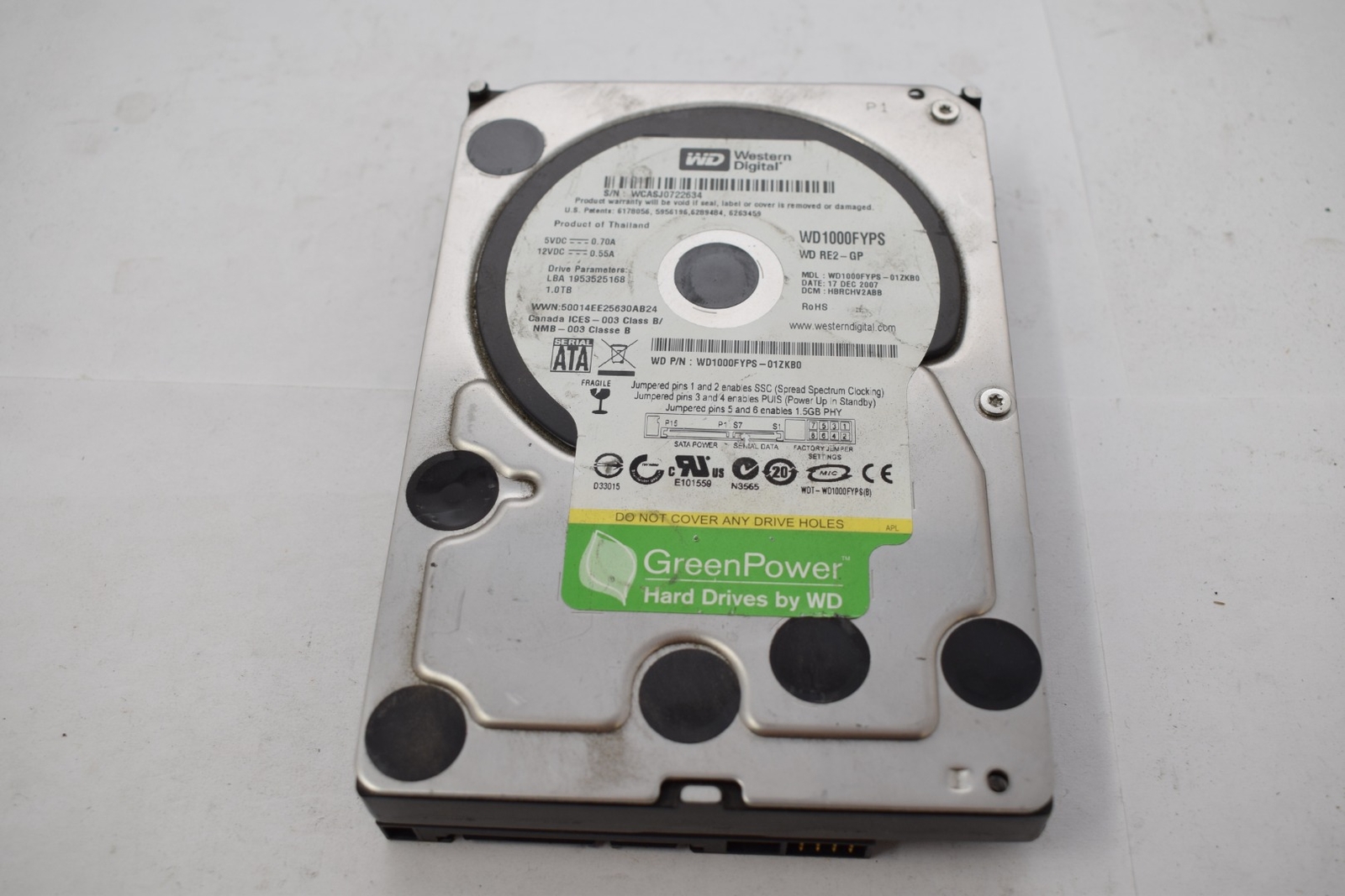 Western Digital WD1000FYPS-01ZKB0 RE2-GP 1TB 7200RPM SATA Hard Drive HDD 