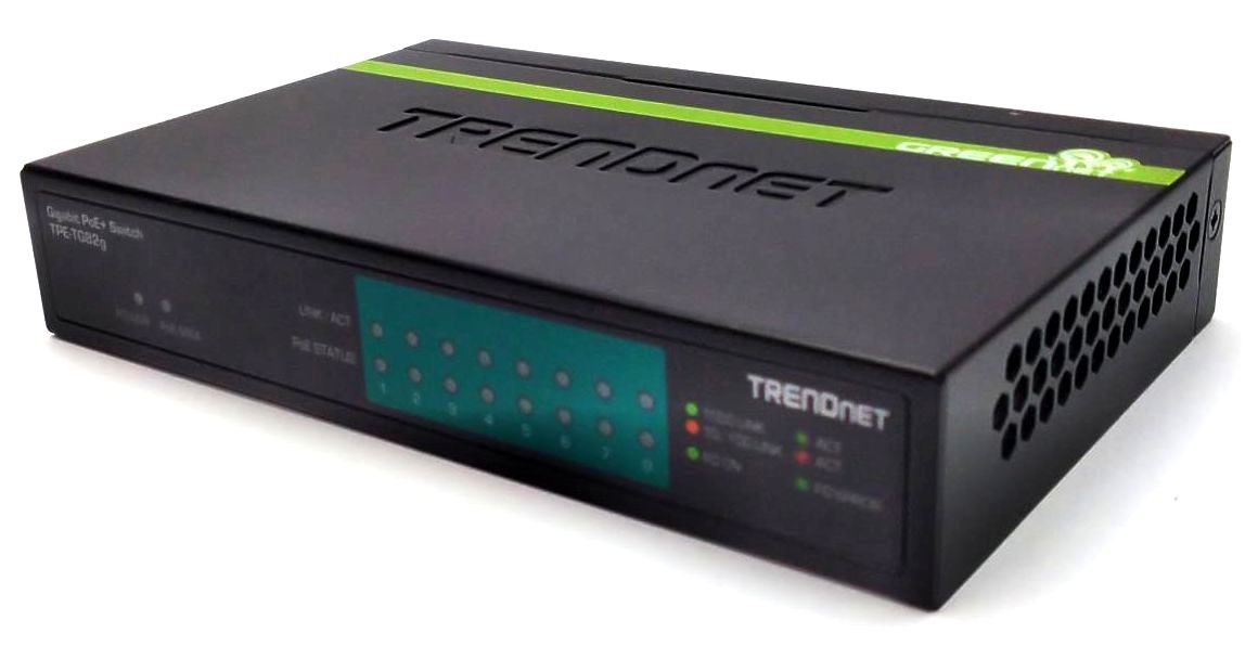 TRENDnet TPE-TG82g/A Gigabit PoE+ Switch 8-Port with LED Indicators
