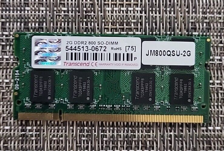 Transcend JetRam 2GB, DDR2-800, 200-pin SO-DIMM 2GB DDR2 800MHz Memory Module