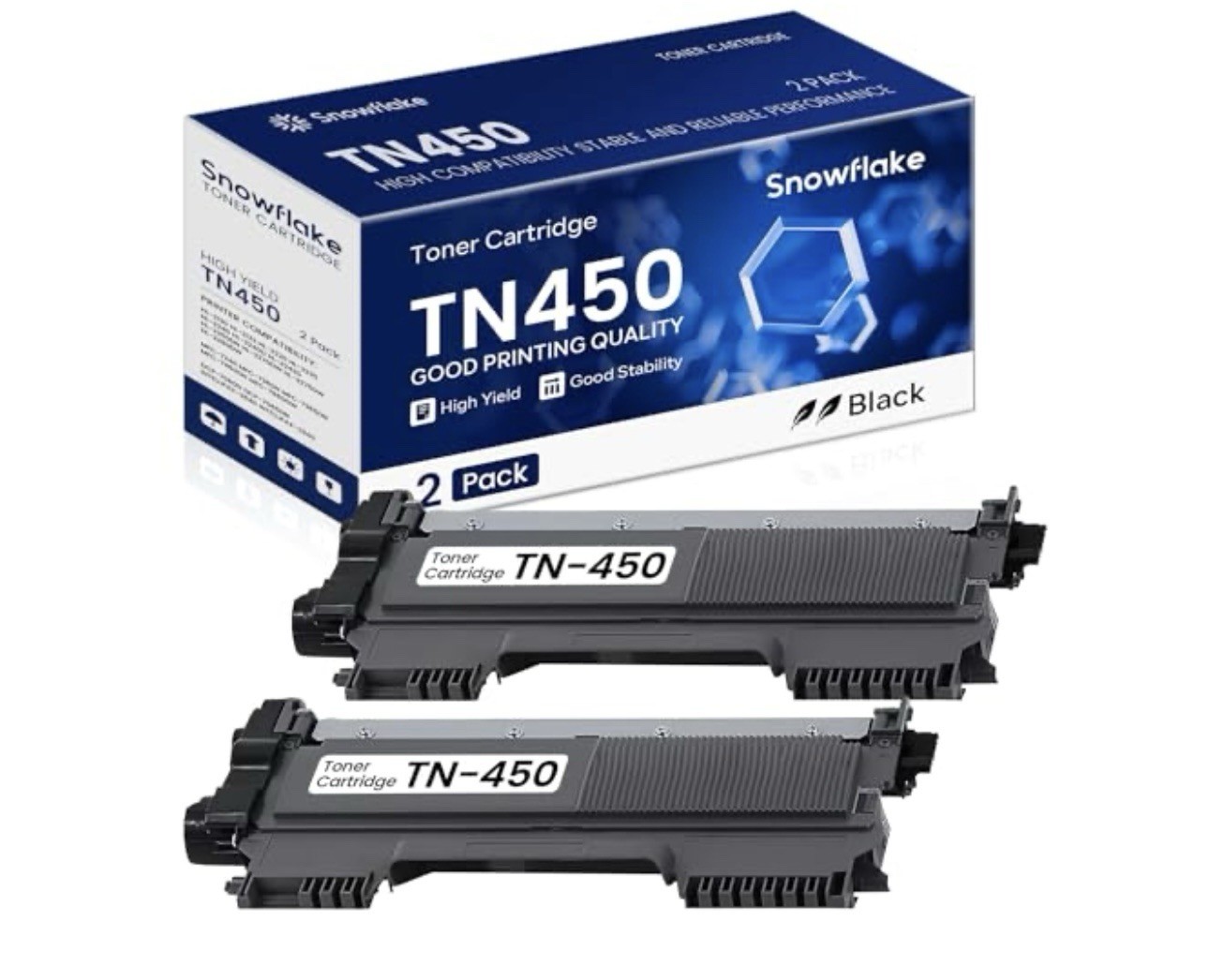 Snowflake High Yield High Compatibility Toner Cartridge - 2-Pack - Black- TN450 