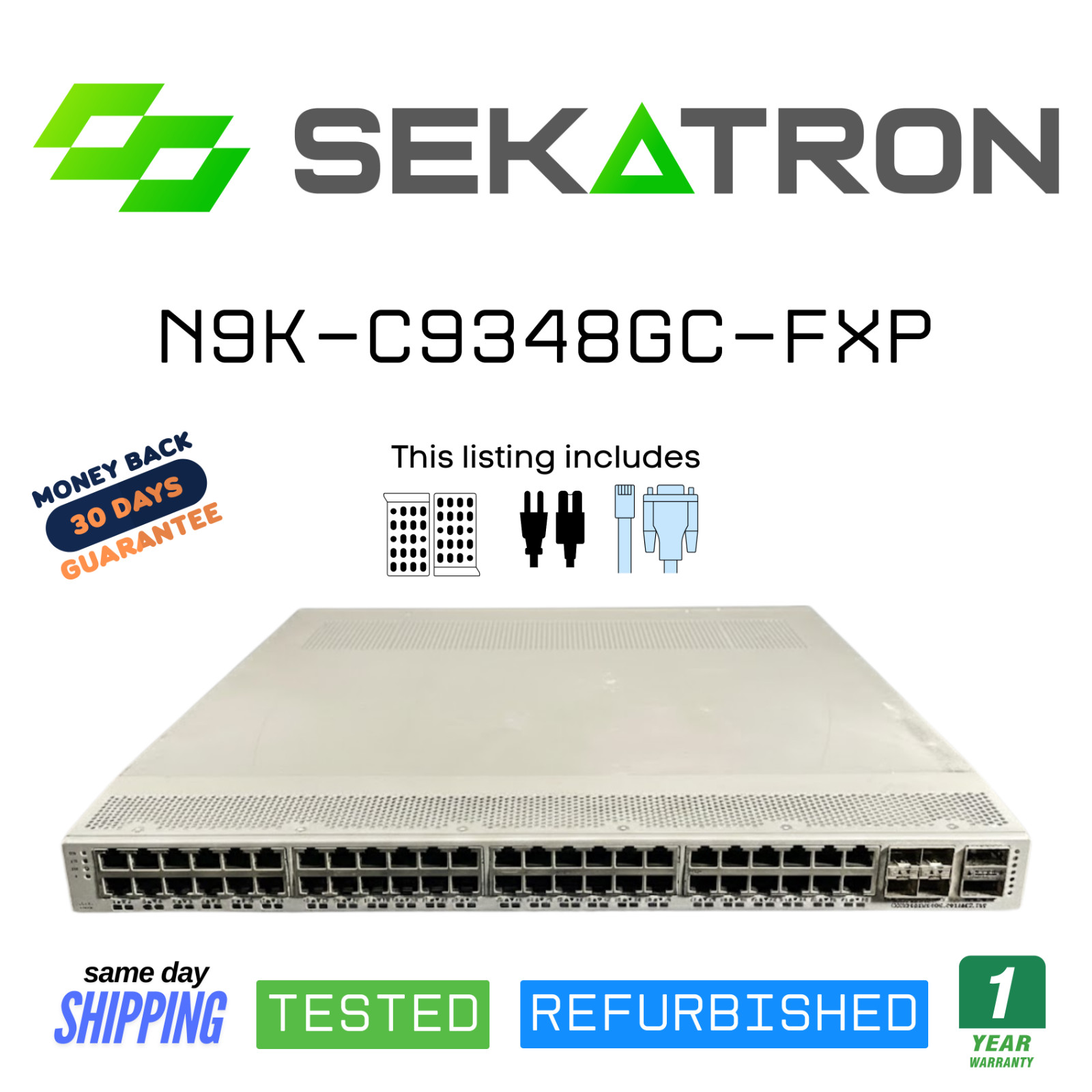 🔀 Cisco N9K-C9348GC-FXP • 48× 1G RJ-45 • 4× 25G SFP28 • 2× 100G QSFP28 • Tested