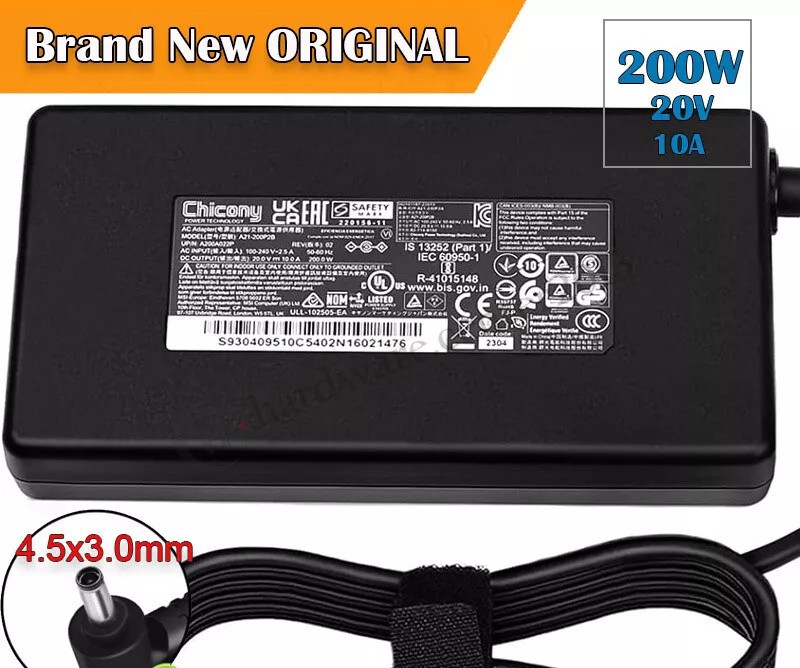 OEM 200W 20V 10A MSI MS-17L5 Ms-1584 A21-200p2b Charger Power Supply