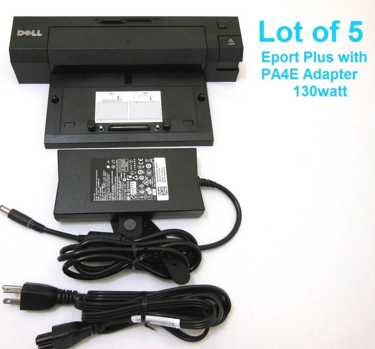 Lot of 5 Dell E-Port Plus PRO2X Docking Station  PA4E Adapter E6500 E4300 E5400