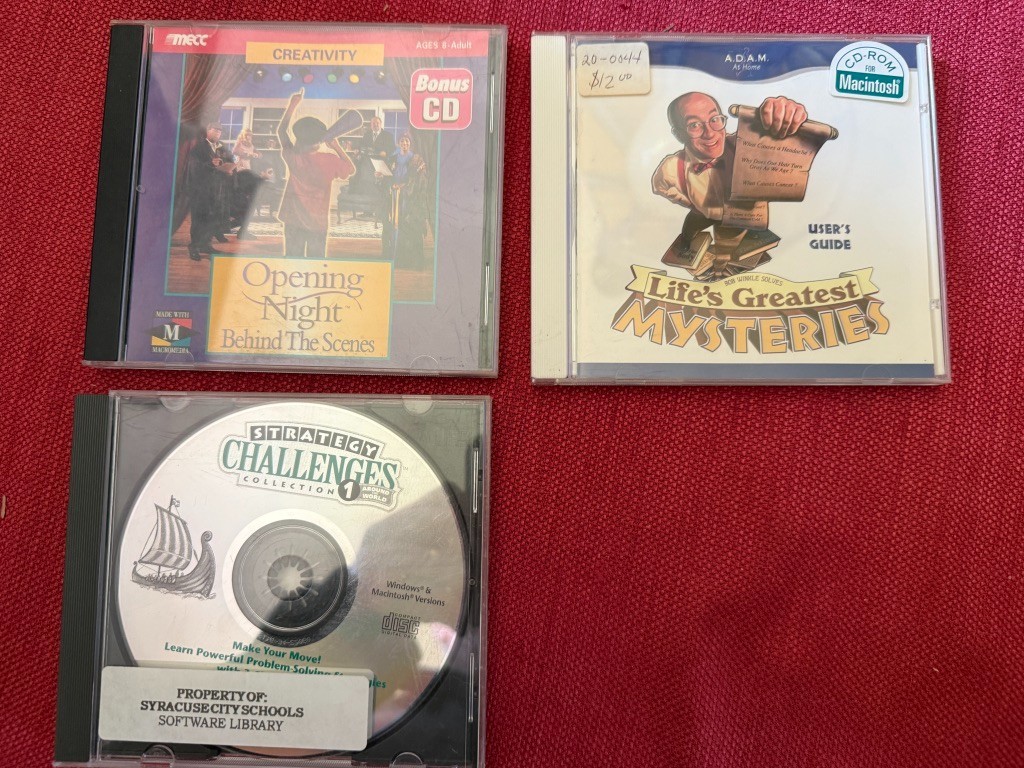 Macintosh Educational CD's: Lot of 3 : Opening Night, Mysteries, Challenges