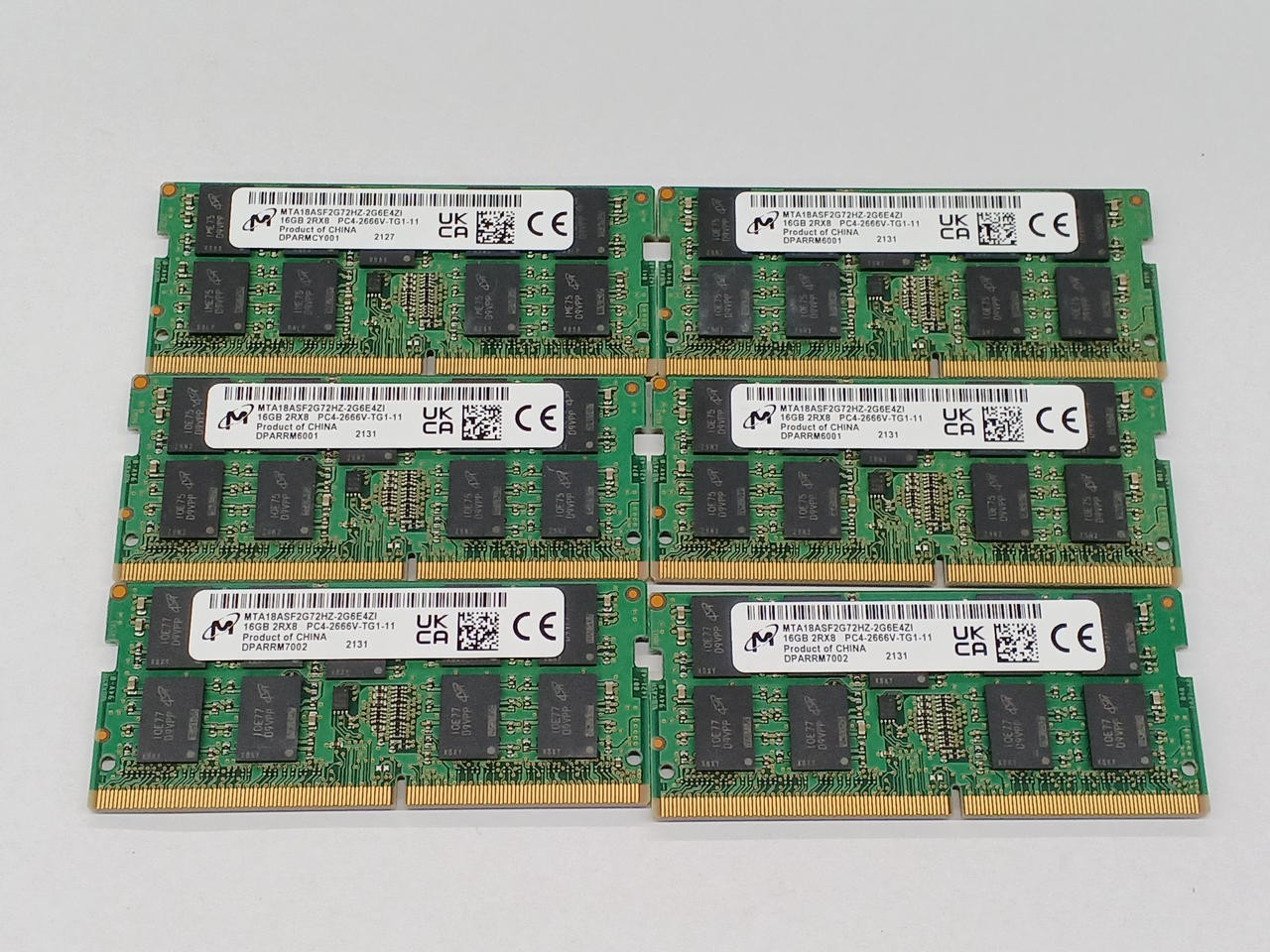 Micron 96GB Server RAM 6x 16GB PC4-21300 DDR4-2666V Memory Modules Used Japan
