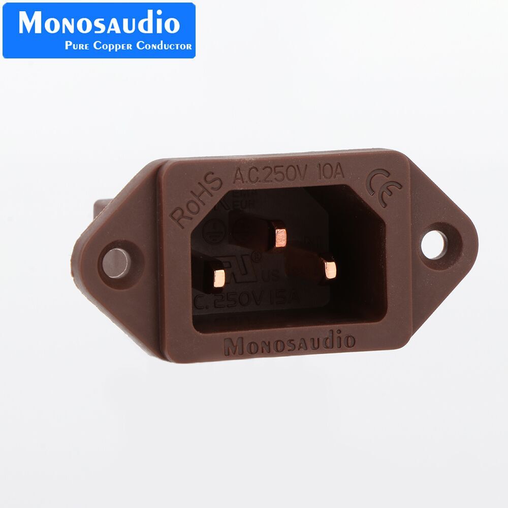 Pure Copper IEC Socket Jack Inlet High-end Non Solder AC Audio Power IEC Socket