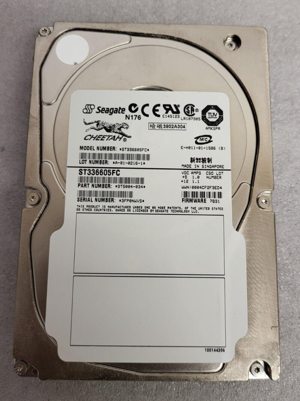 ST336605FC Seagate Cheetah 36GB 10k RPM 3.5'' SCSI Fiber Channel HDD TESTED USA