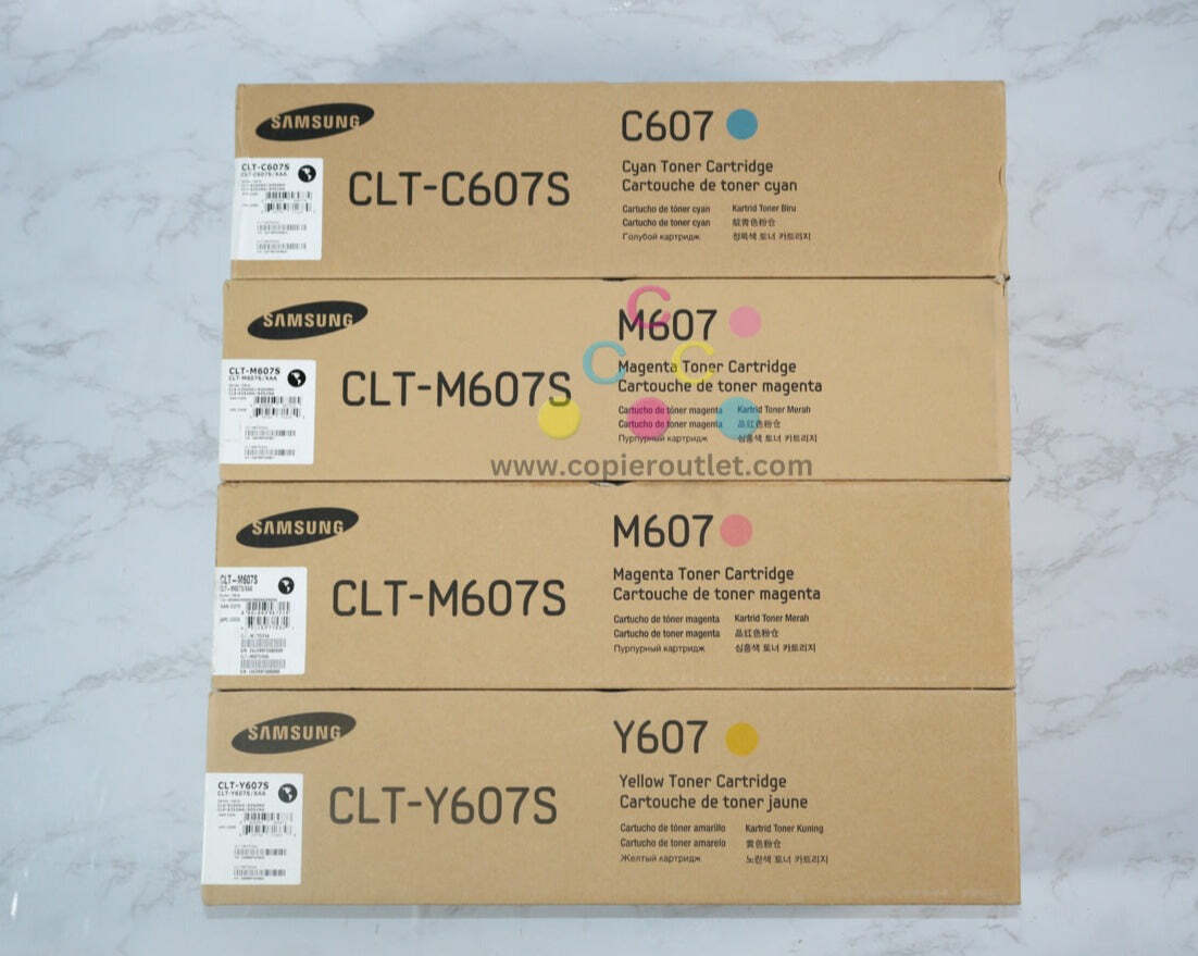 4 OEM Samsung MultiXpress CLX-9250ND/9352NA CLT-607S CMMY Toner Carts