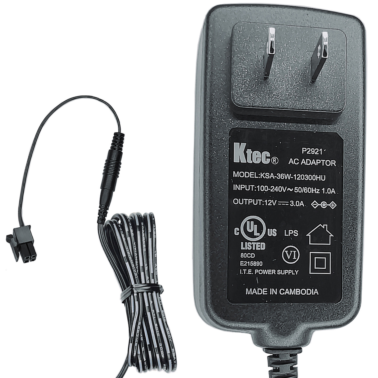 Genuine Ktec 4-Pin AC DC Adapter For Cradlepoint IBR Series E300 R1900 Routers