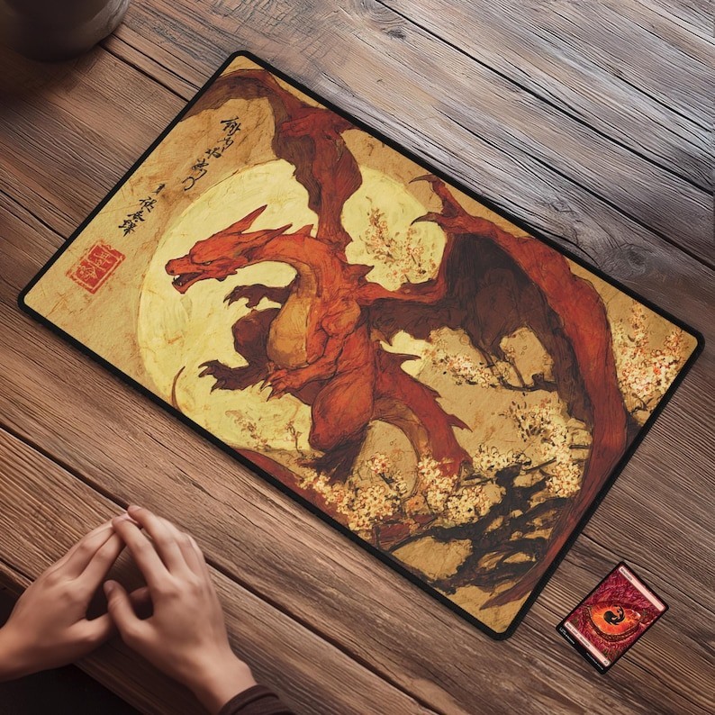Chosen Dragon, TCG Playmat for Tabletop Gaming Desk Mat Mouse Pad