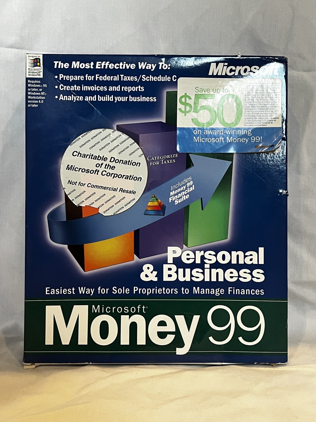 Sealed Microsoft Money 99 Personal & Business – Full edition - Inc. base Money99
