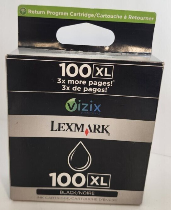 Genuine SEALED Box Lexmark 100XL BLACK 100 XL 14N1068 510 Pages SHIPS TODAY