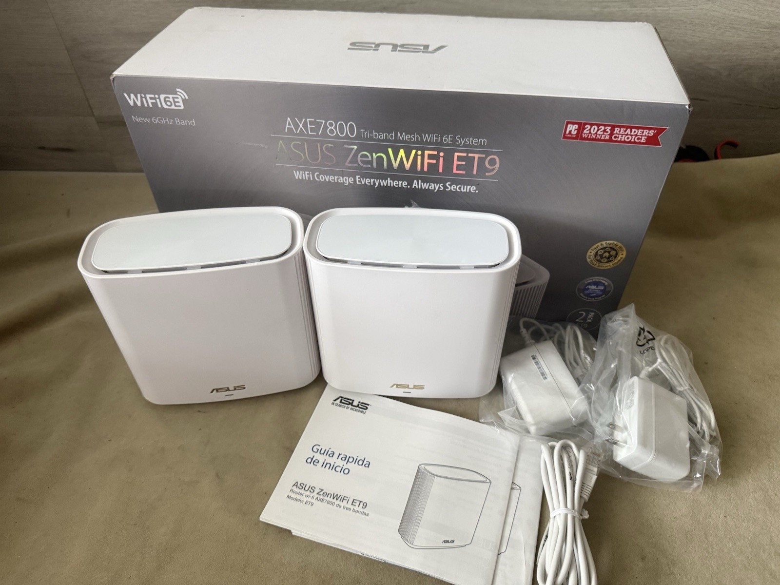 ASUS ZenWiFi ET9 AXE7800 Home Tri-band Mesh WiFi 6E 7800Mbps Routers - 2 Pack
