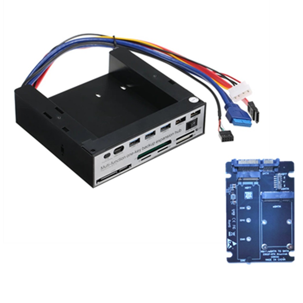5.25 inch Front Panel Expansion Hub with 3 USB3.0 2 USB2.0 Ports Card Reader