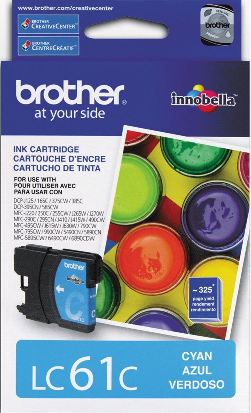 New Genuine Brother LC61 Cyan Ink Cartridges MFC-255CW MFC-290C MFC-295CN