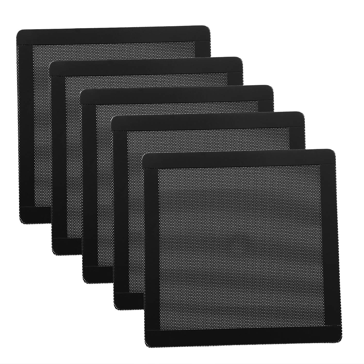 120mm Magnetic Frame PVC PC Computer Fan Dust Mesh Cover Grills Black 5Pack