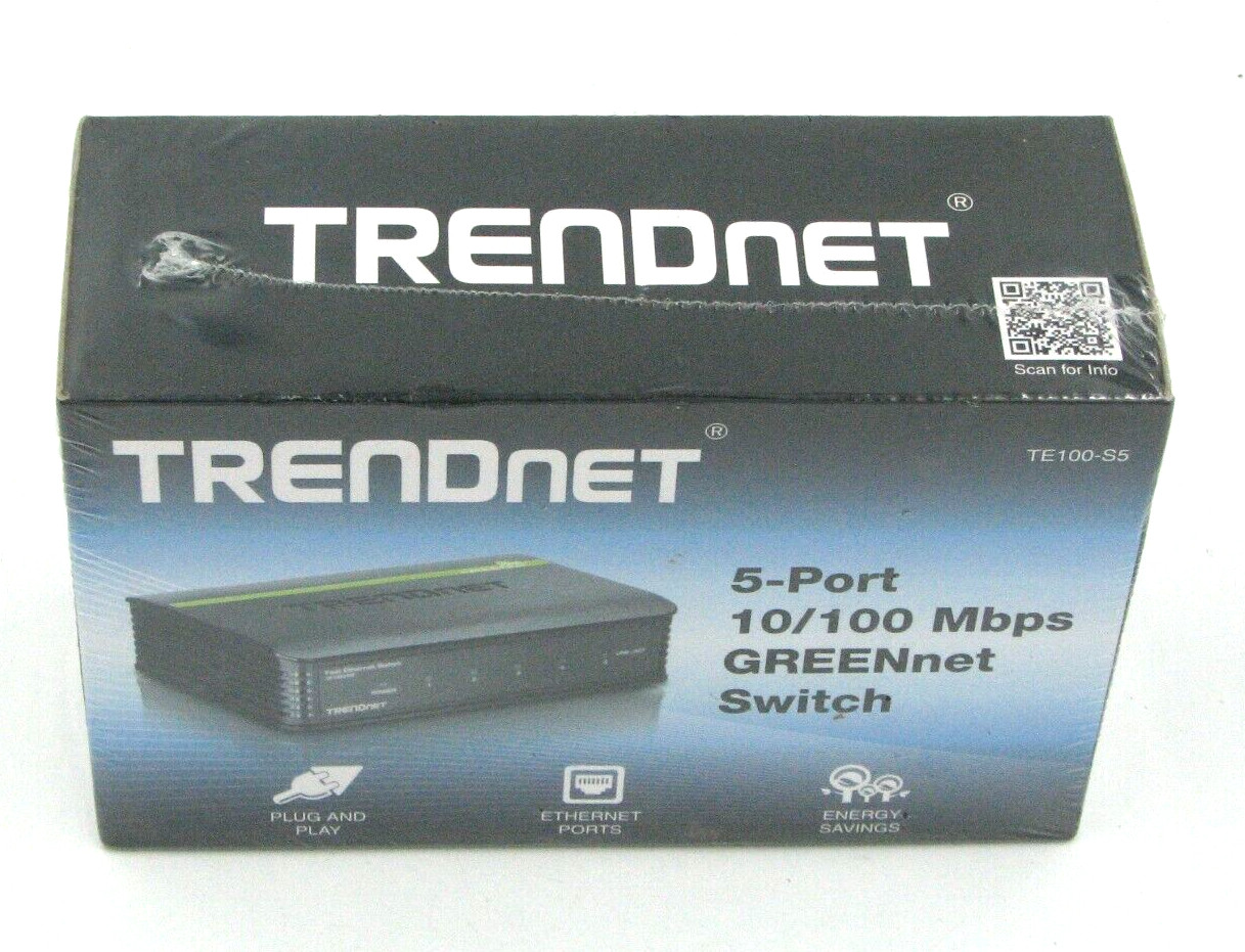 TRENDnet 5-Port Unmanaged 10/100 Mbps GREENnet Ethernet Desktop Te100-s5