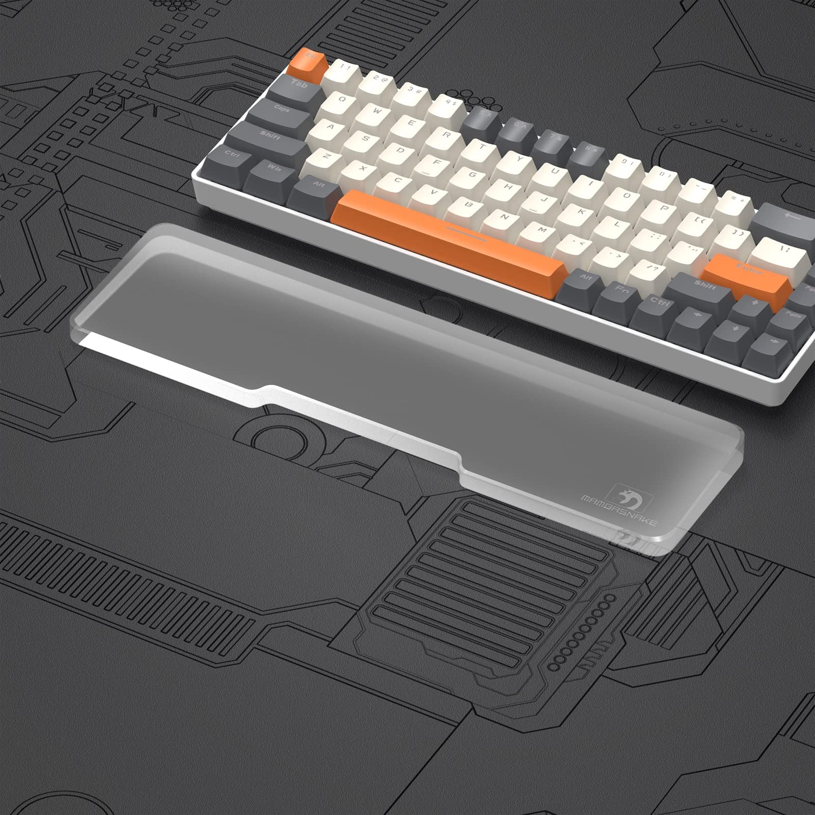 Acrylic Keyboard Wrist Rest Compact 60 Percent Ergonomic Palm AntiSlip Base