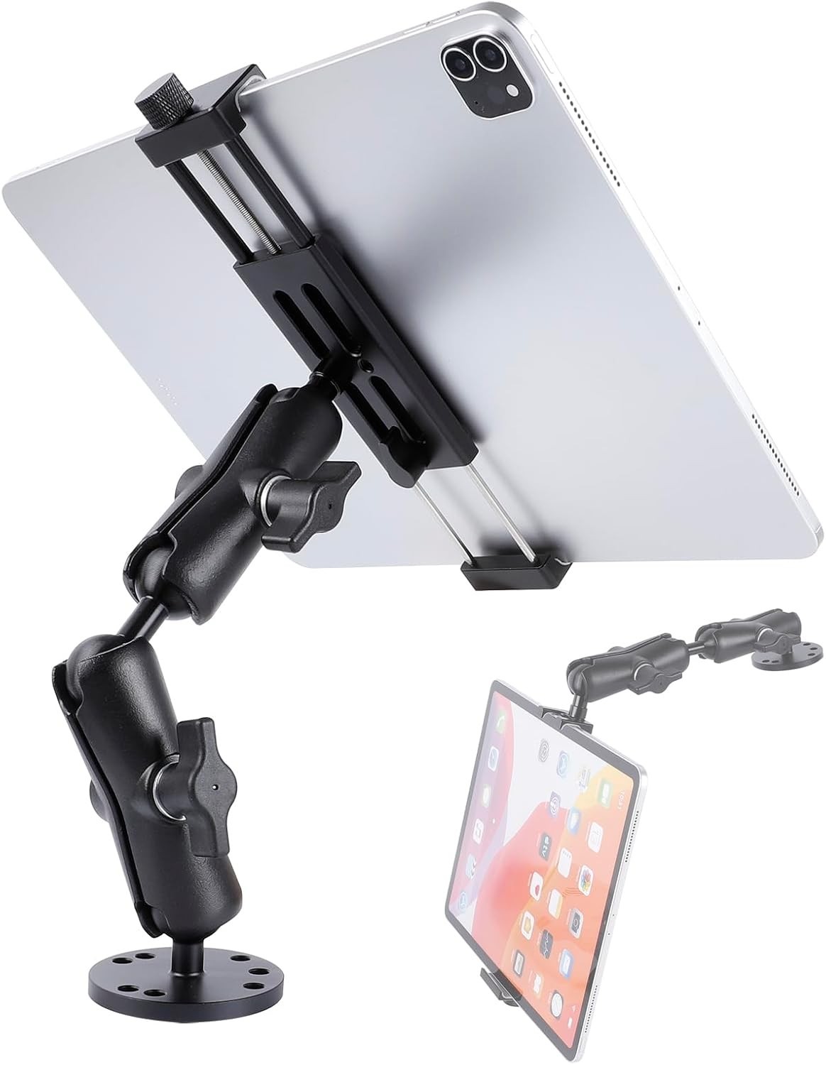 All-Aluminum Heavy Duty Drill Base Tablet Holder Mount for 4.7"-15" iPad Pro,...