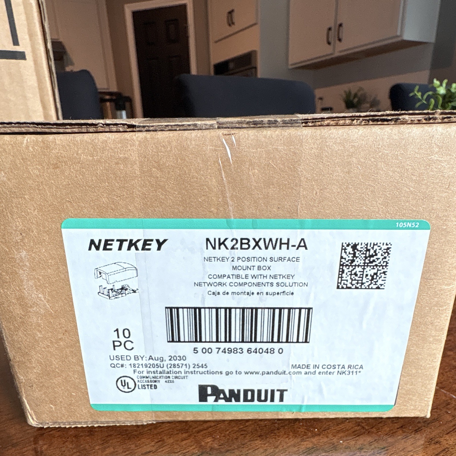 Panduit NetKey NK2BXWH-A 2-Position Surface Mount Box, White, 10 Pack