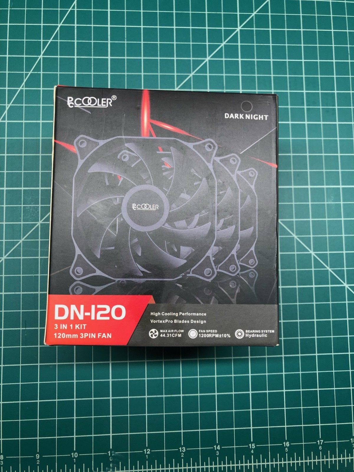 PCCOOLER 120mm Case Fan 3 Pack Dark Night Series, DN-120 High Performance 