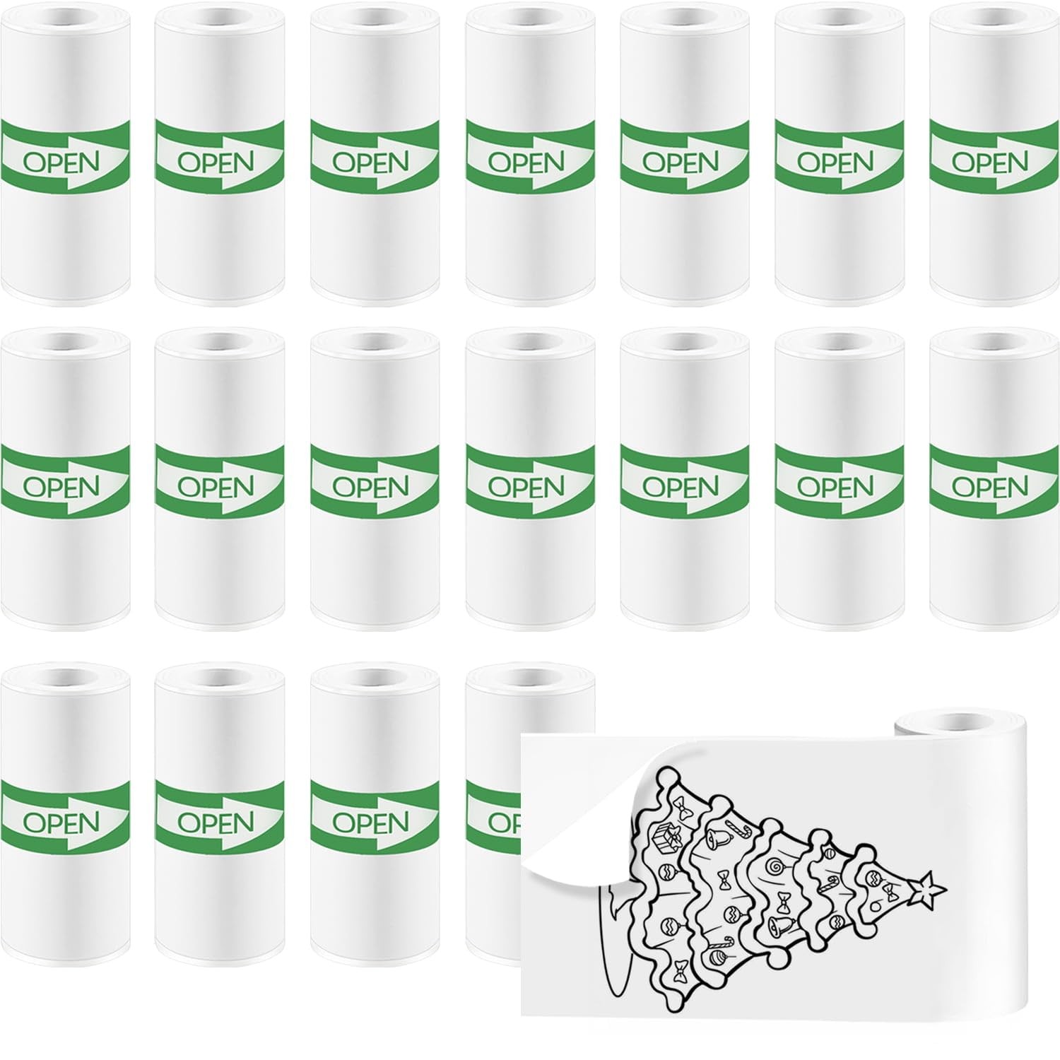 18 Rolls Mini Thermal Printer Sticker Paper, High-Contrast Sticker Paper