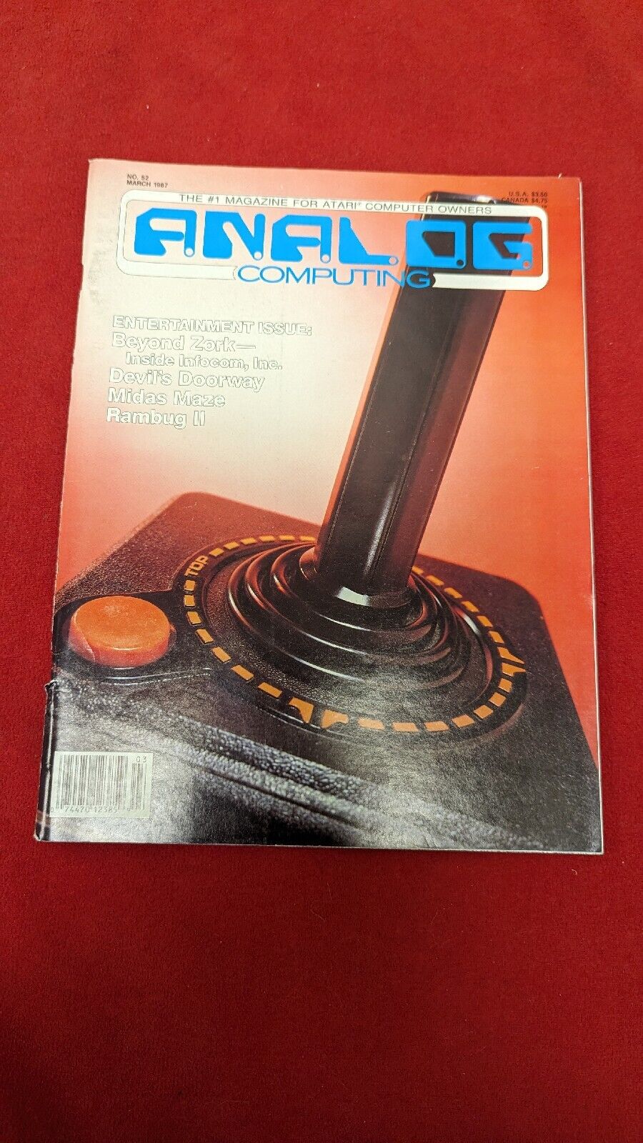 *VINTAGE* Analog Computing Magazine Atari March 1987 No. 52 Entertainment Issue