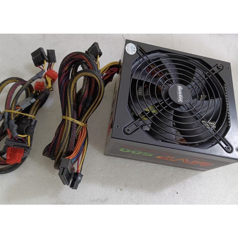 Huntkey MVP500 500W Semi-Modular PSU Complete Cables Stable Quiet Tested