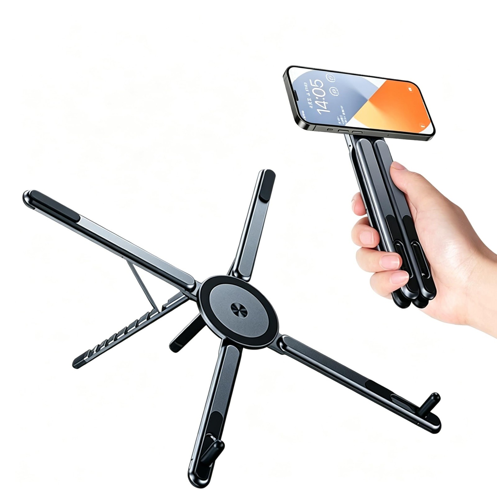 Winstinct Foldable Laptop Stand, Portable Travel Workstation, Space Gray
