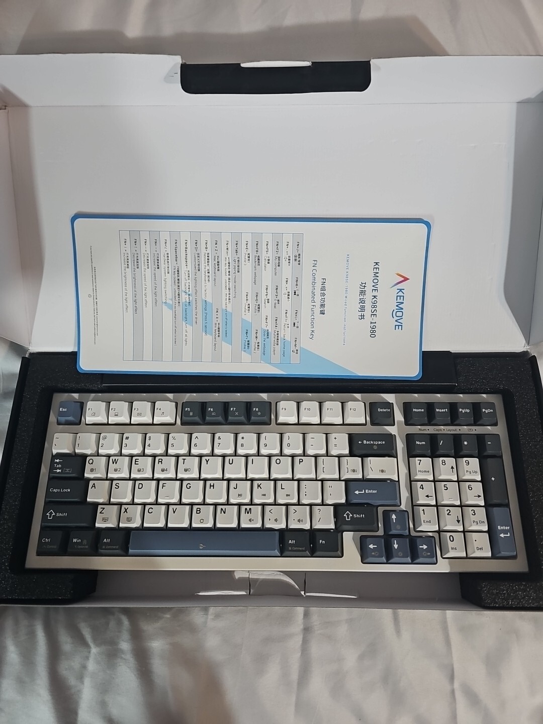 Kemove K98SE 1980 Mechanical Keyboard, Blue Keys....see Desc 