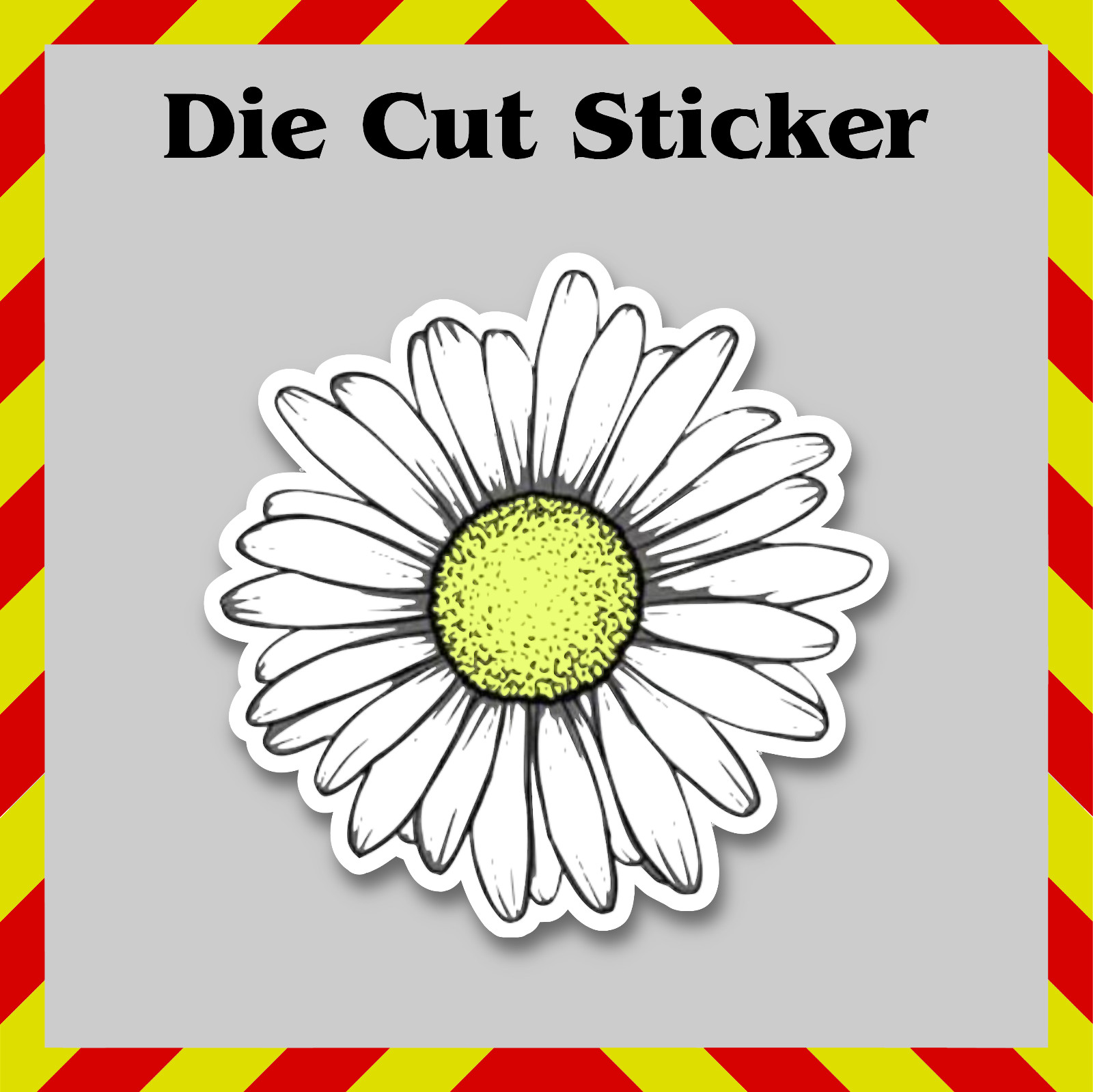 Daisy Flower Sticker, Contour-Cut WIldflower Vinyl Decal, Gloss/Holographic
