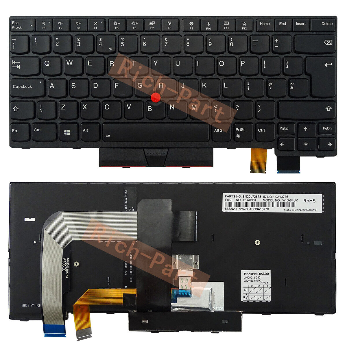 UK Backlit W/Trackpoint Keyboard for Lenovo Thinkpad T470/T480/A475